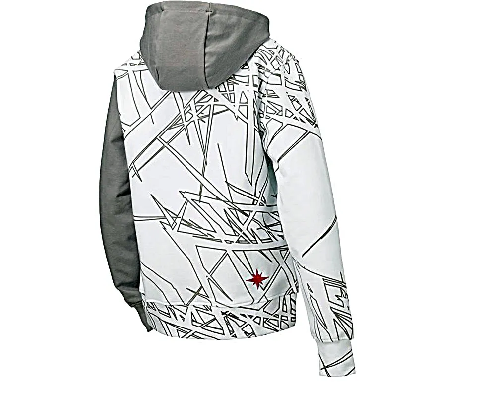 Polaris Youth Cracked Race Full-Zip Hoodie White