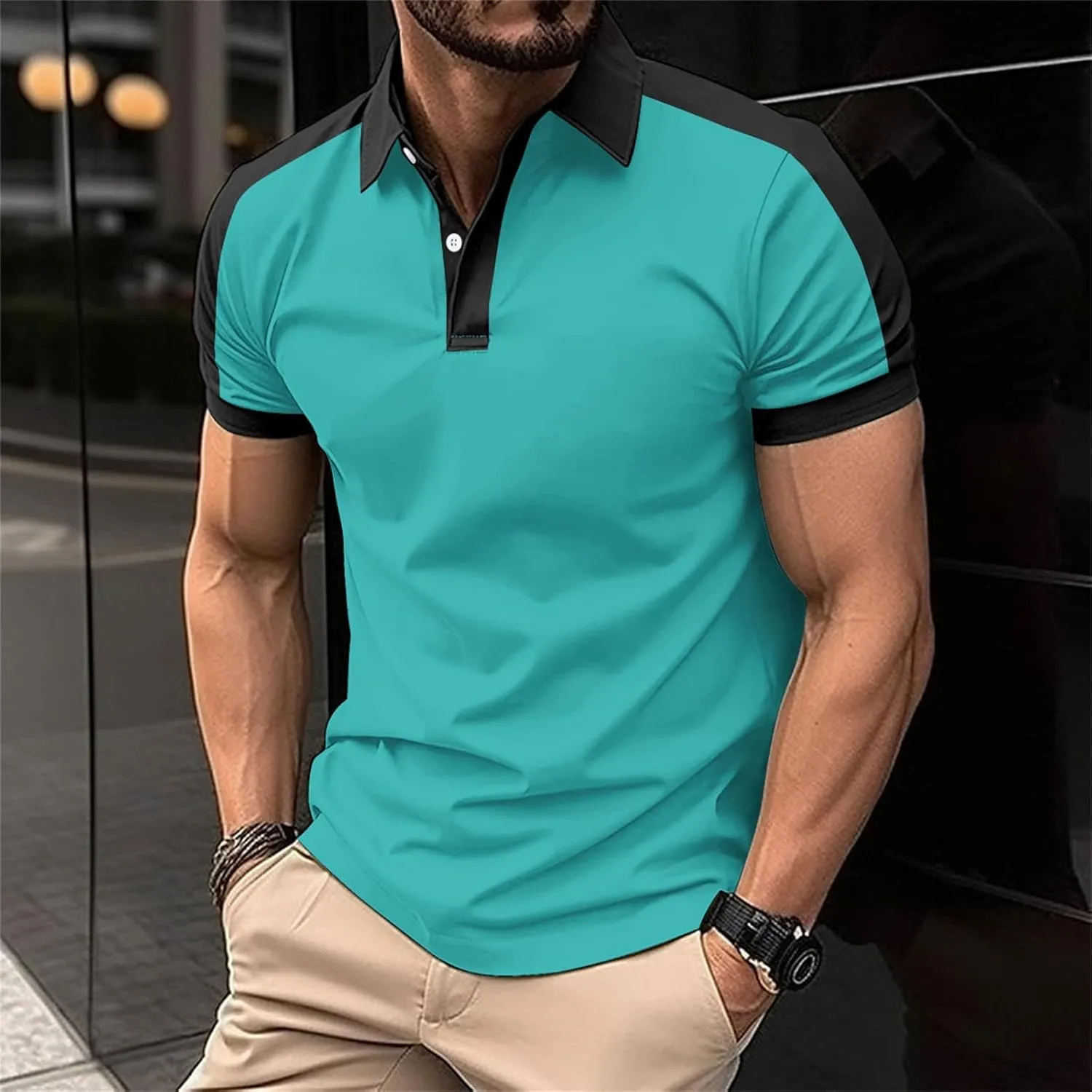 Polo Shirts Day American Flag Shirts Short Sleeve Performance Patriotic Shirt Funny Shirt Mens Golf Shirts Big and