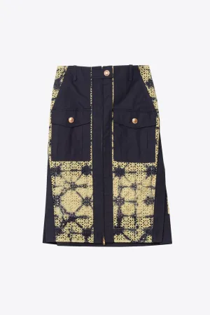 Printed Broderie Anglaise Utility Skirt