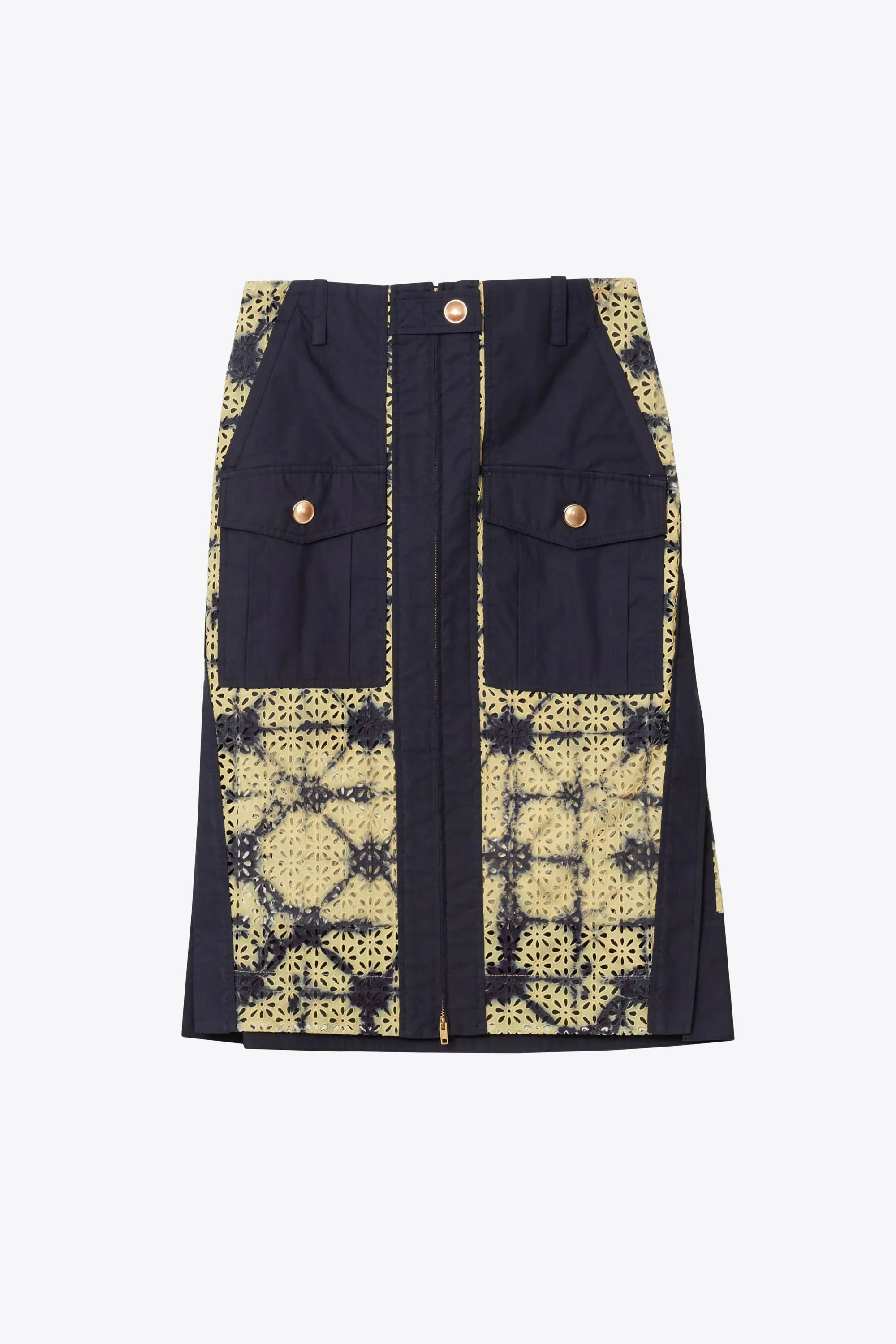 Printed Broderie Anglaise Utility Skirt