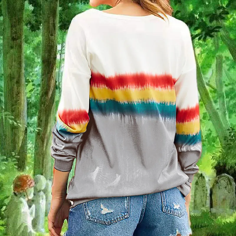 Pullover Tie Dye Print Loose Hoodie