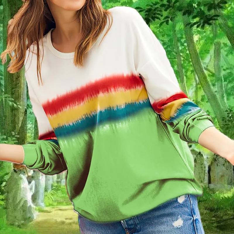 Pullover Tie Dye Print Loose Hoodie