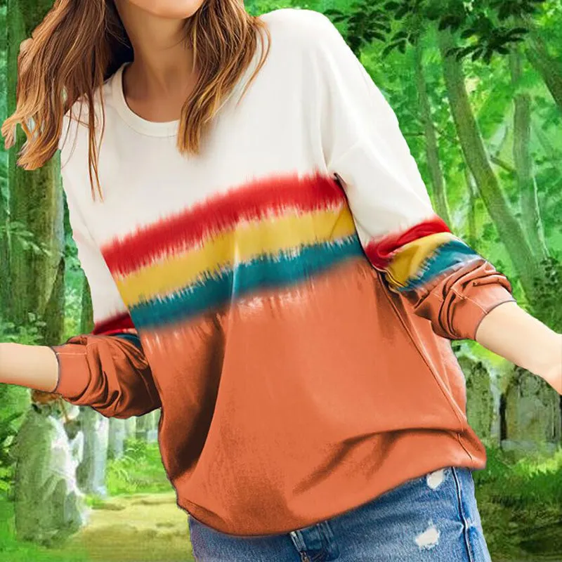 Pullover Tie Dye Print Loose Hoodie