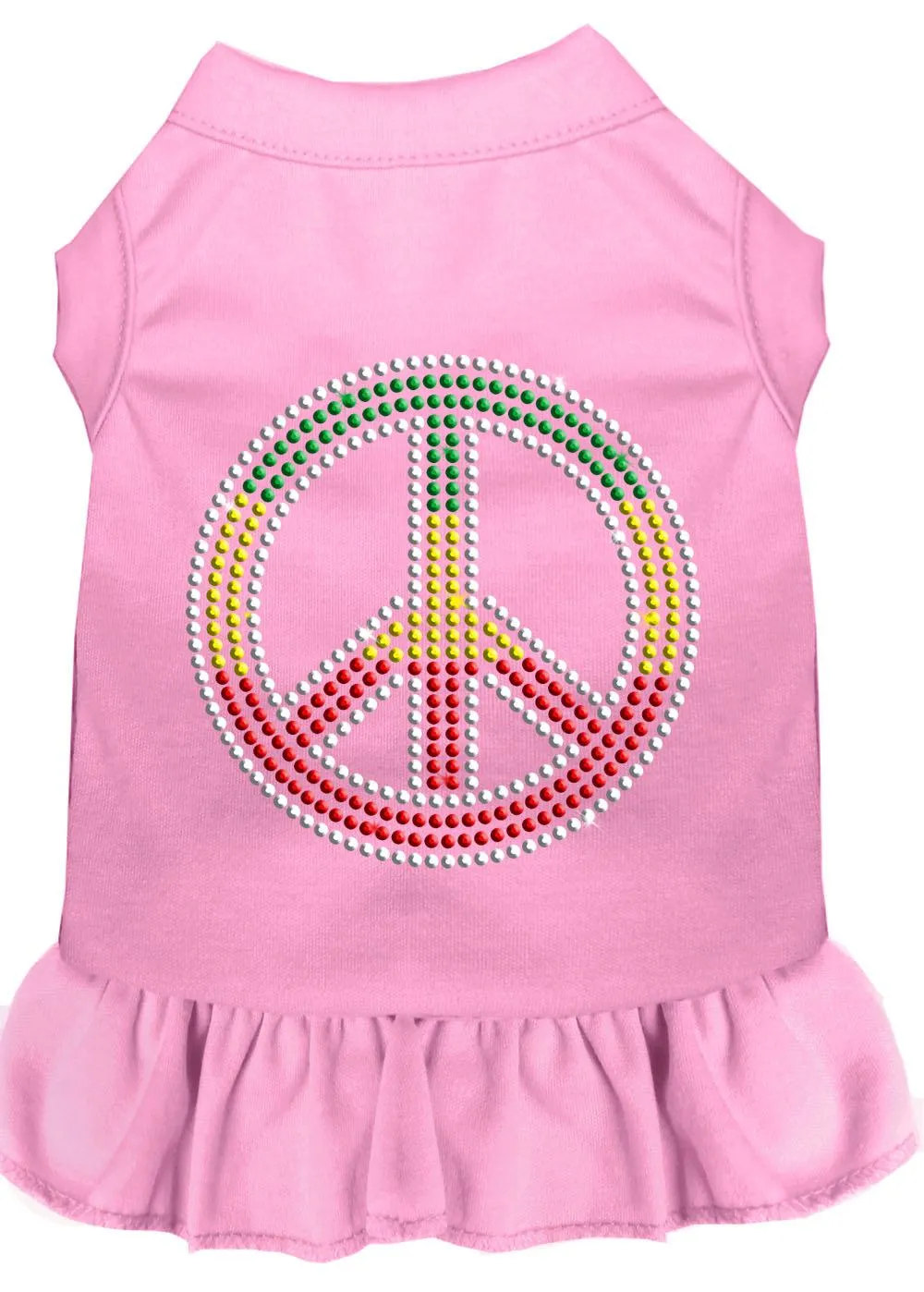 Rhinestone Rasta Peace Dress Light Pink Xl (16)
