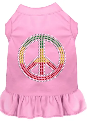 Rhinestone Rasta Peace Dress Light Pink Xl (16)