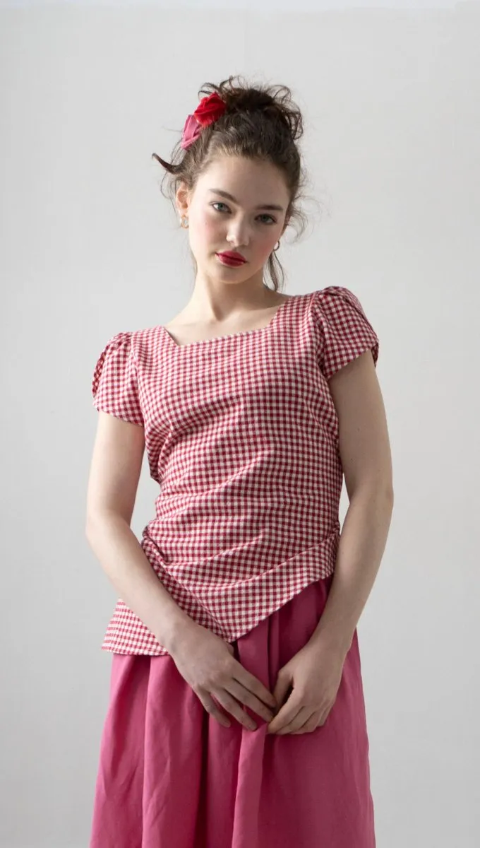 Rightful Owner Clara Blouse (Red Gingham)