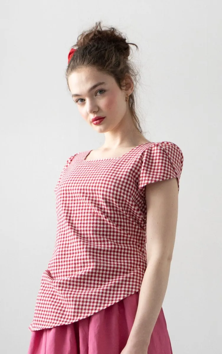 Rightful Owner Clara Blouse (Red Gingham)