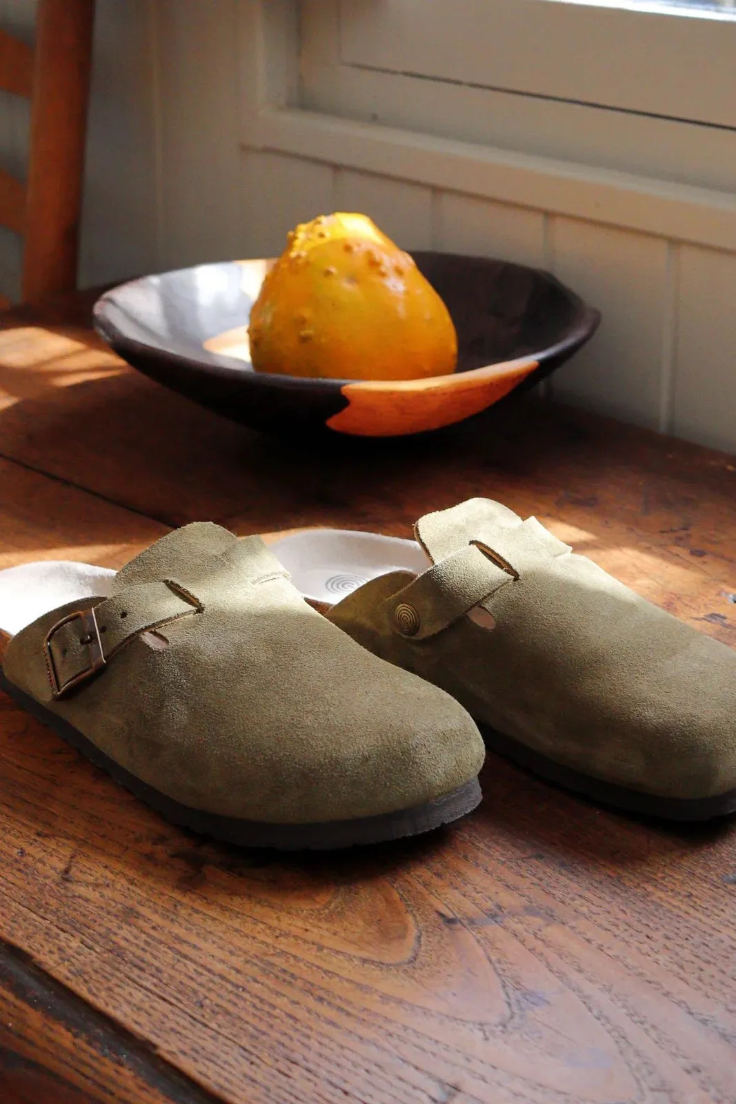 Riva Kaki Suede Leather Clog