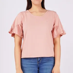 RRJ Ladies Basic Tees Boxy Fitting CVC Jersey Fabric 151562-U (Pink)