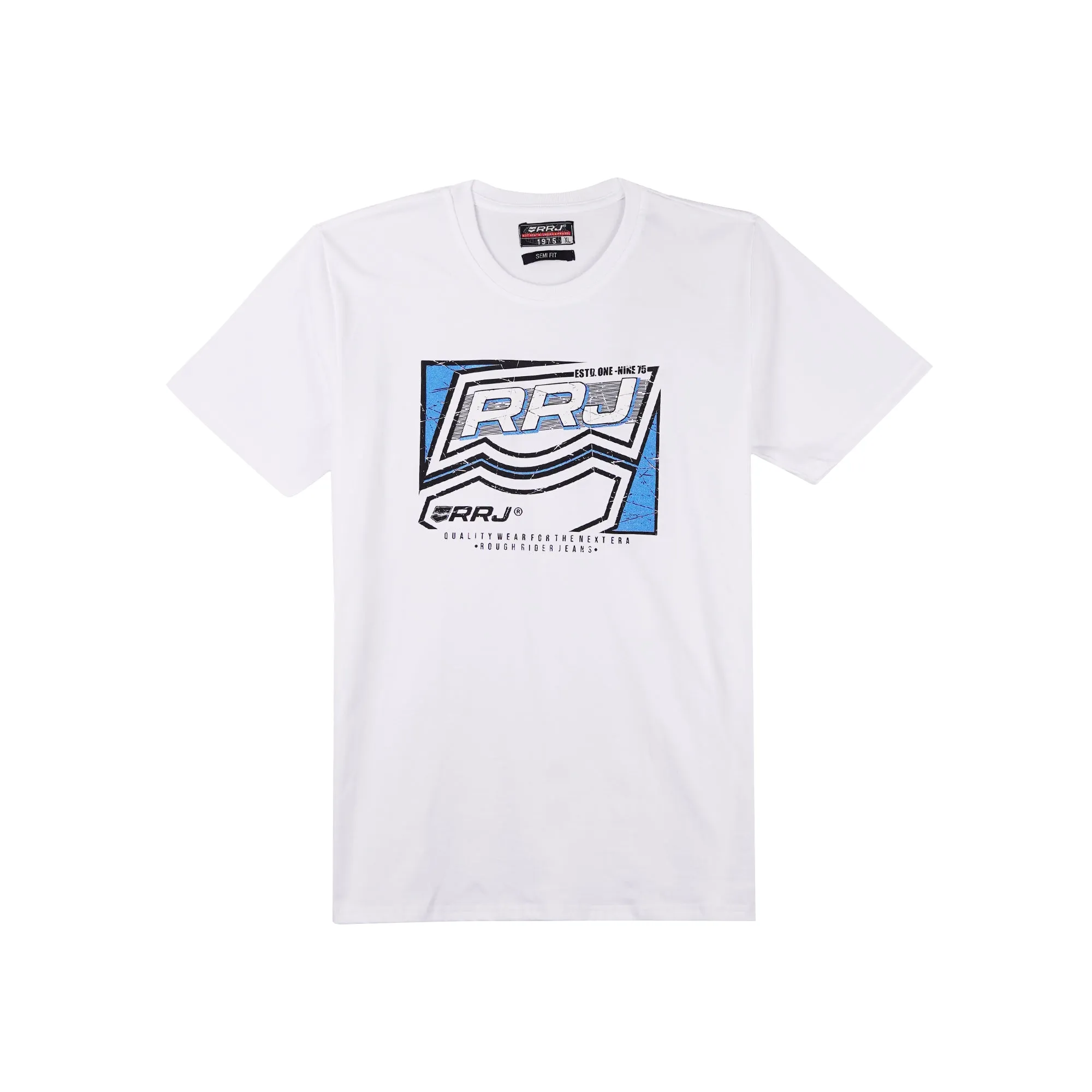 RRJ Men's Basic Tees Semibody Fitting CVC Jersey Fabric 172217-U (White)