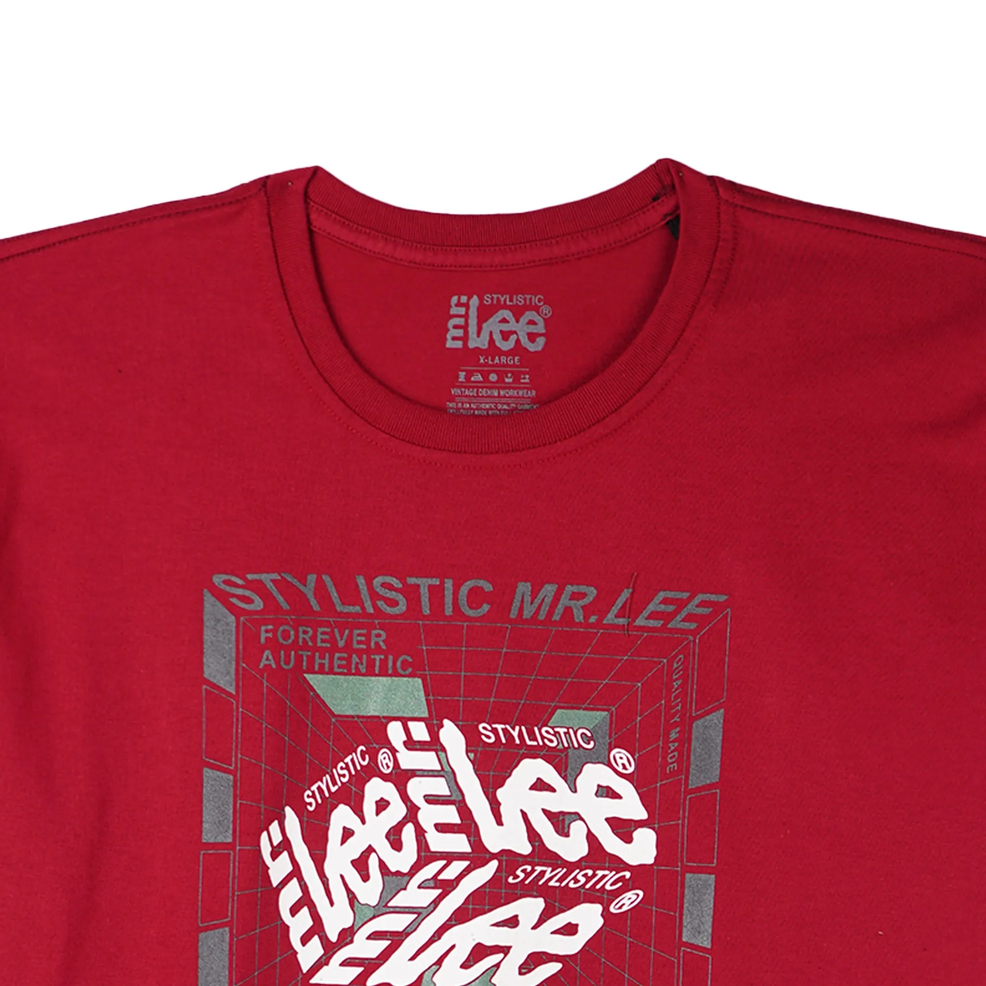 Stylistic Mr. Lee Men's Basic Tees Semi body Fit 149097-U (Maroon)