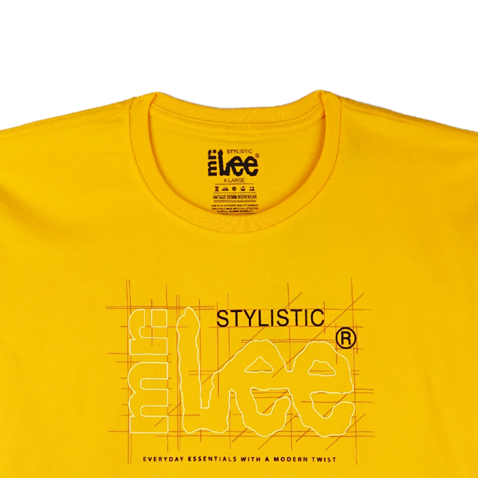 Stylistic Mr. Lee Men's Basic Tees Semi body Fit 151407-U (Artisan Gold)