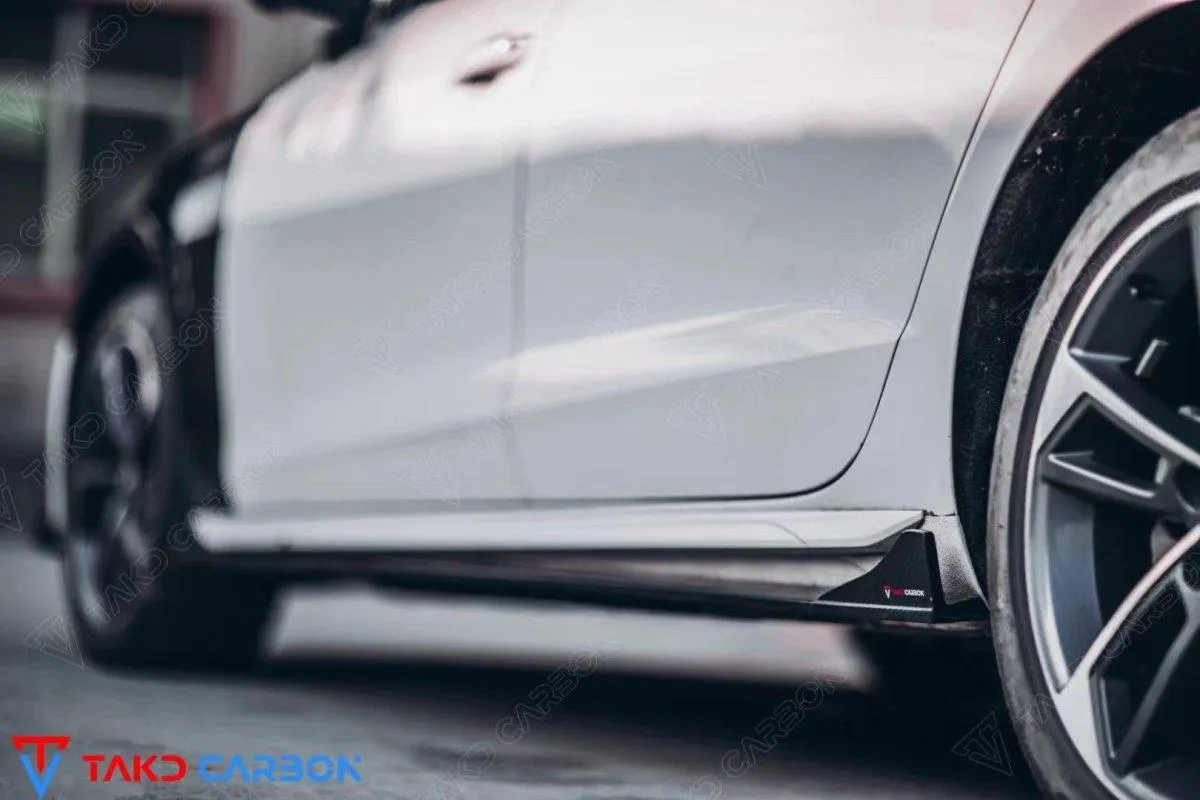 TAKD Carbon Side Skirts For Audi S4 & A4 S-Line B9.5 2020-ON Pre-preg Carbon Fiber