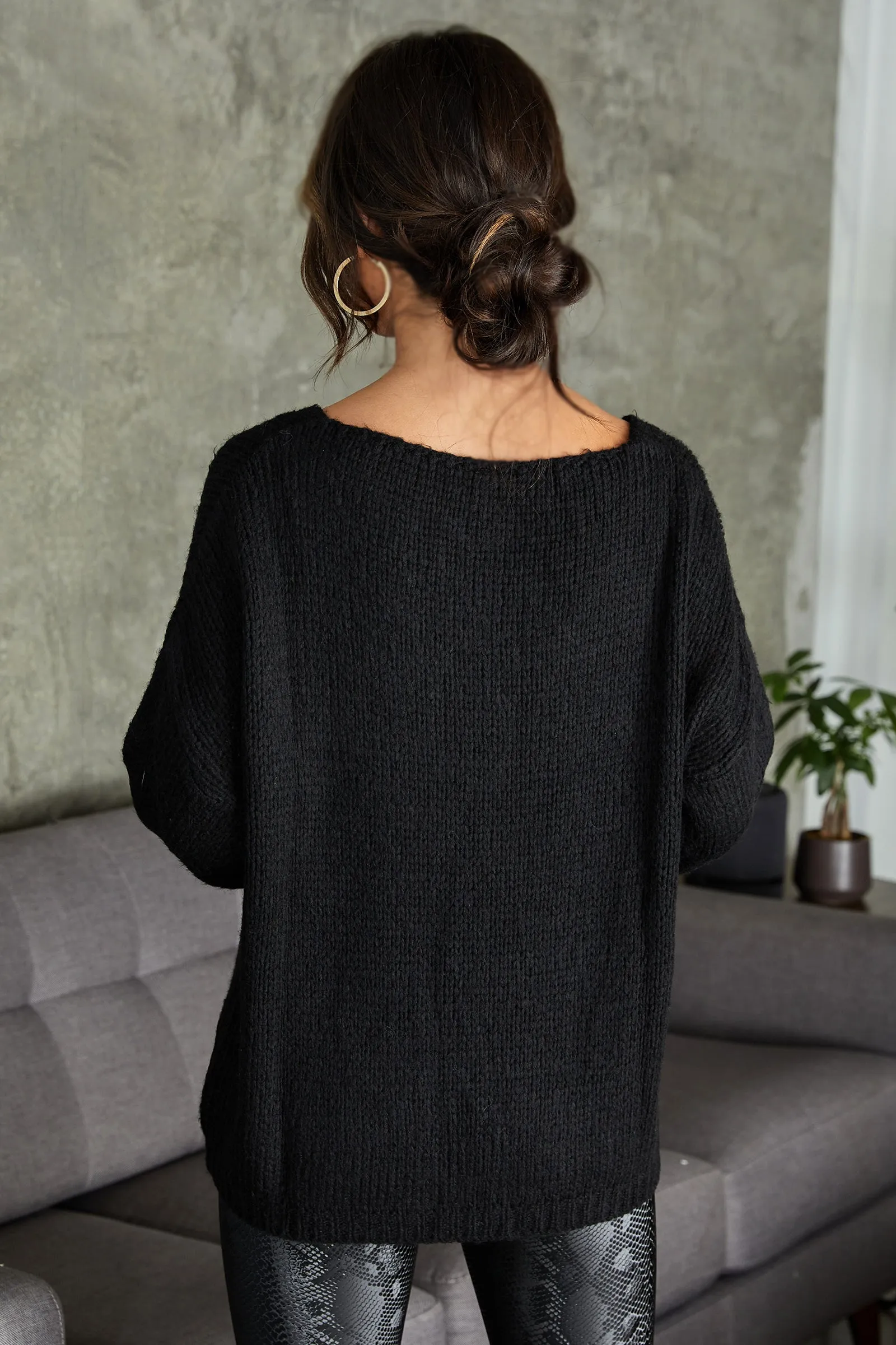 The Cozy V-Neck Crochet Sweater