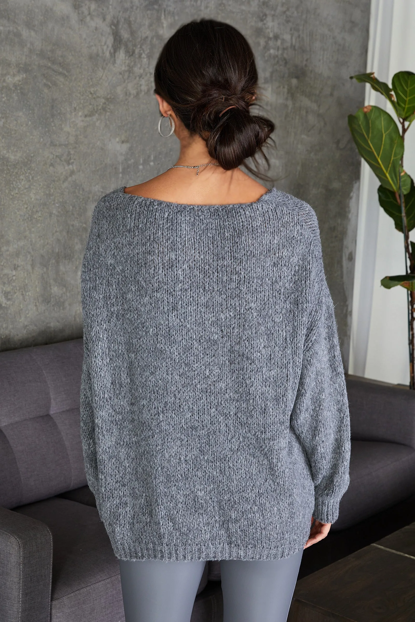 The Cozy V-Neck Crochet Sweater