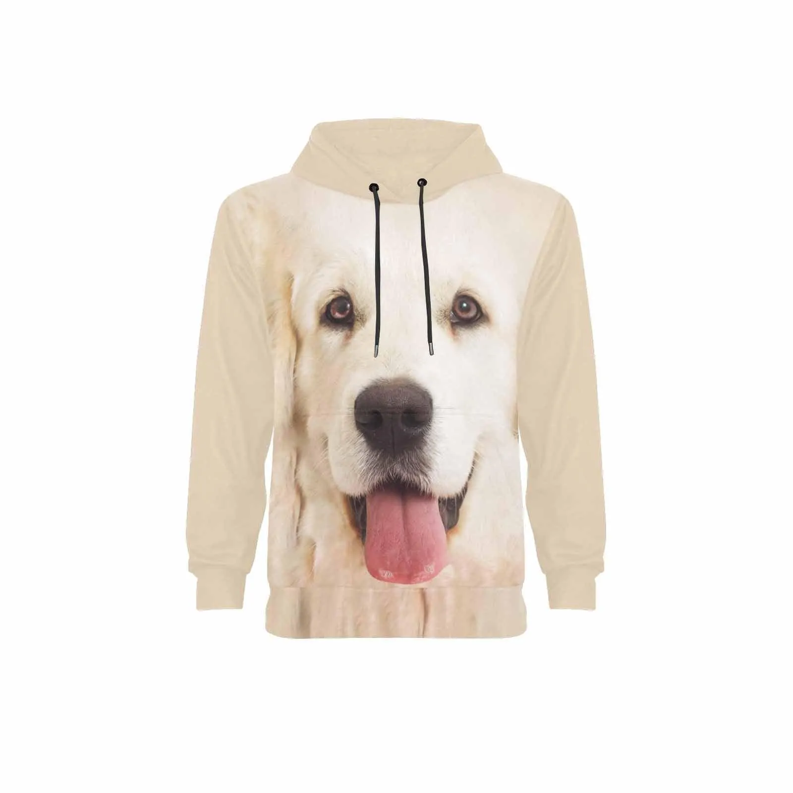 [Thickened Fabric] Custom Pet Dog Face Men's Fleece Thickened Hoodies Personalized Turtleneck Pullover Hooded Design Your Own Hoodie