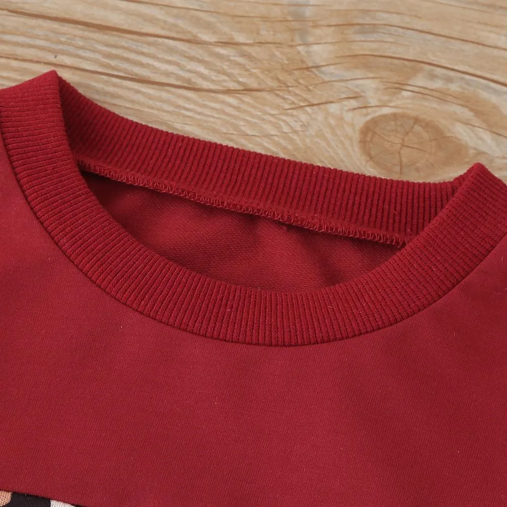 Unisex Long Sleeve Leopard Casual Top & Pants Children Clothes Wholesale