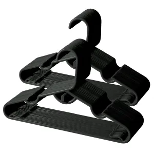 UNKU Kids Hangers 60 Pack - 11.4 Inch Baby Clothes Hangers - Non-Slip Children's Clothes Hangers for Toddler & Infant（Black, 60）