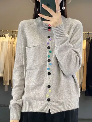 Vespera® | Cozy Multi-Button Knit Sweater