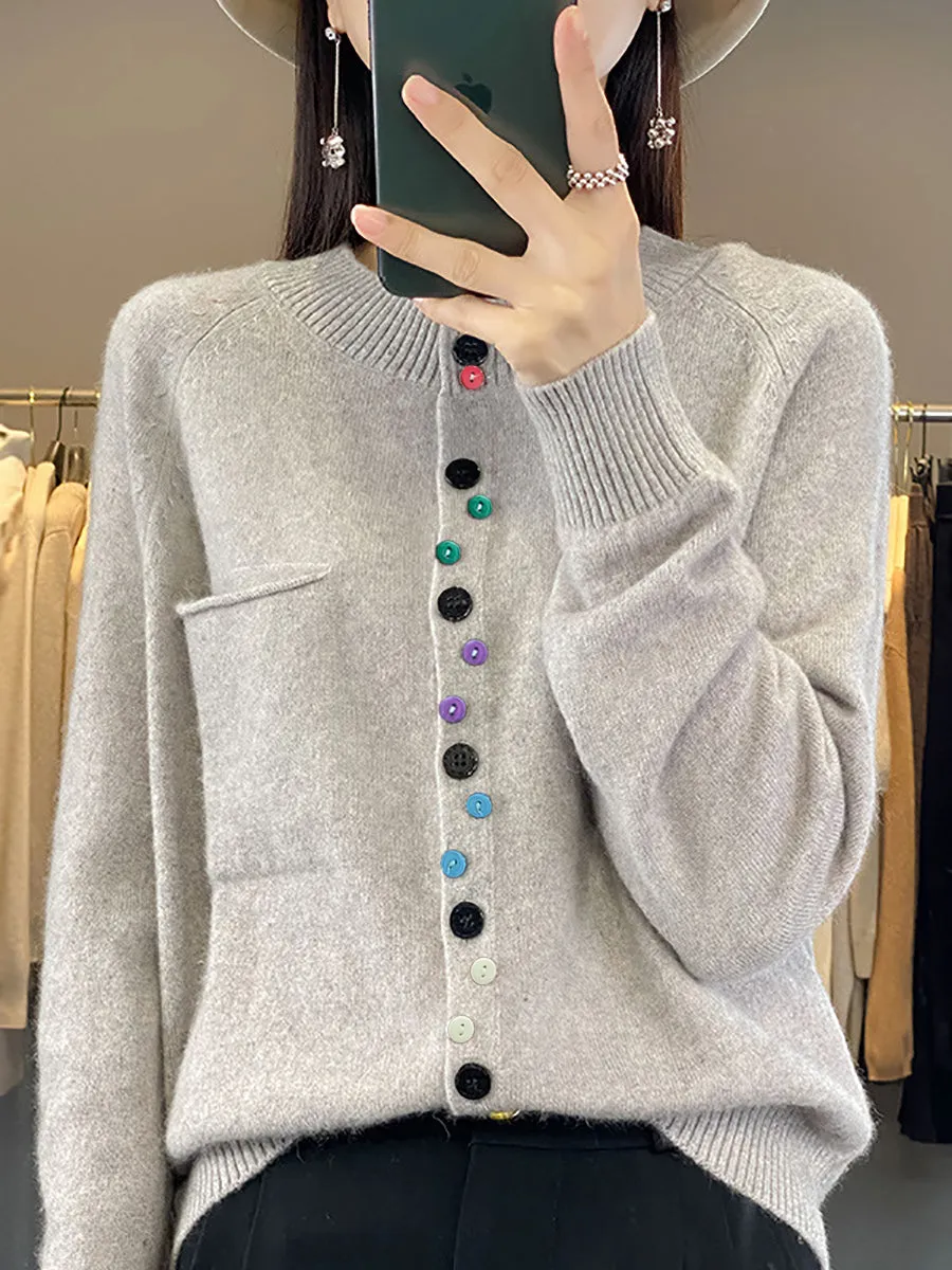 Vespera® | Cozy Multi-Button Knit Sweater