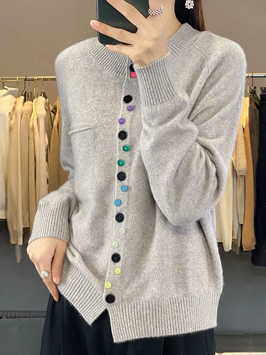 Vespera® | Cozy Multi-Button Knit Sweater