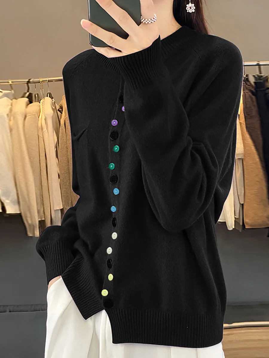 Vespera® | Cozy Multi-Button Knit Sweater