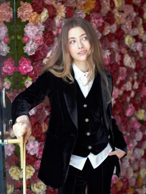 Vilagallo Sophia Black Velvet Jacket