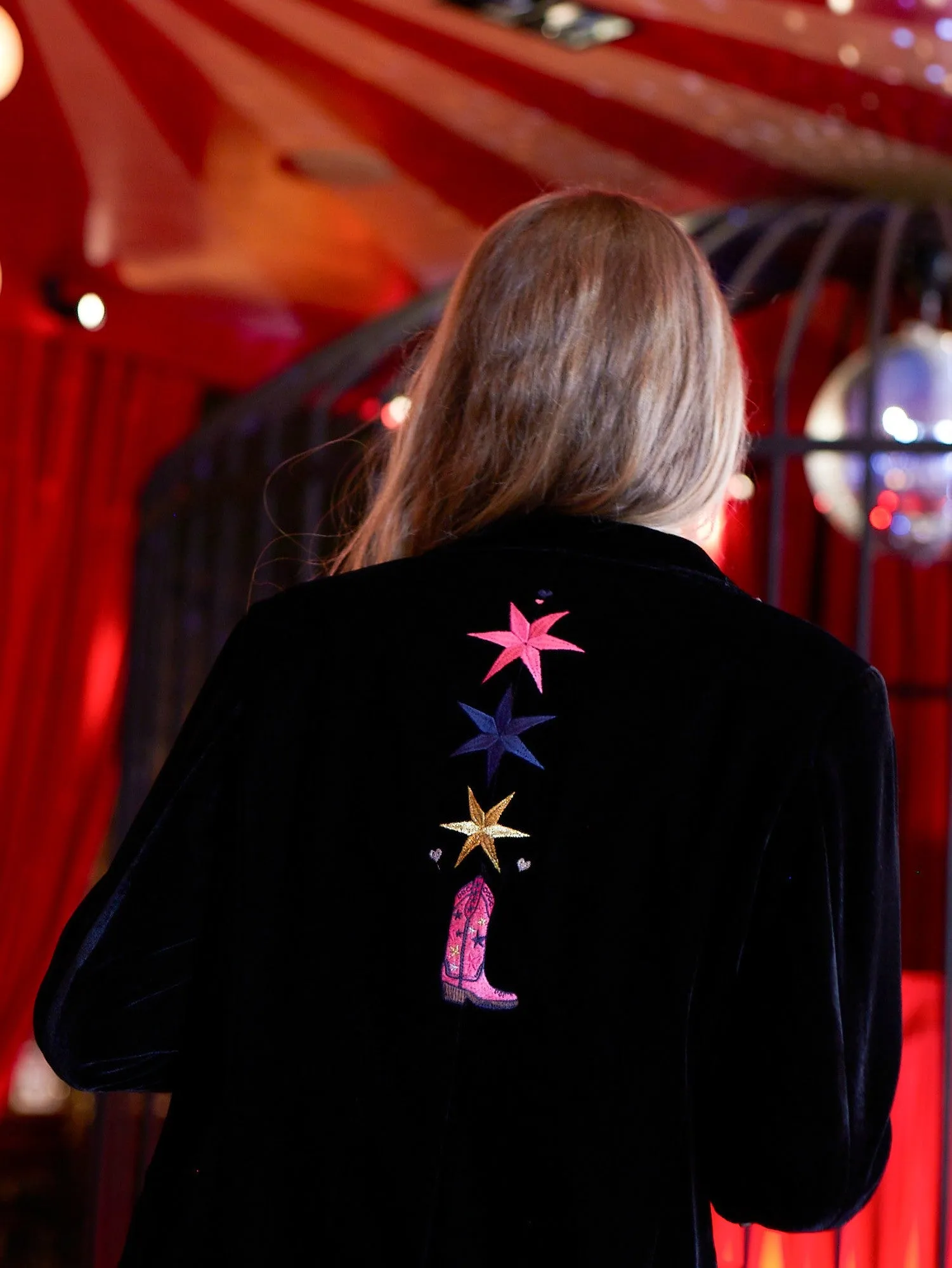 Vilagallo Sophia Black Velvet Jacket