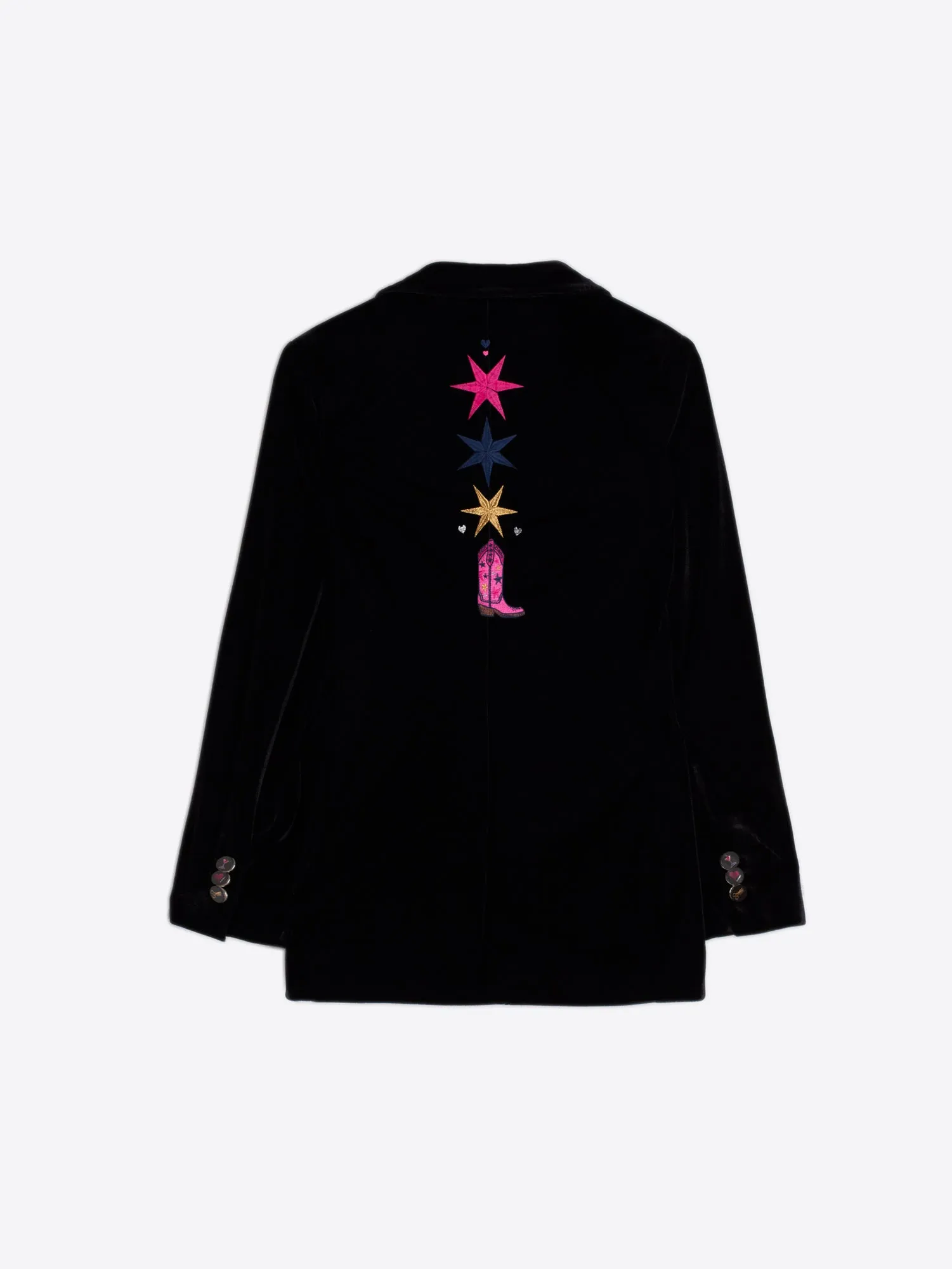 Vilagallo Sophia Black Velvet Jacket
