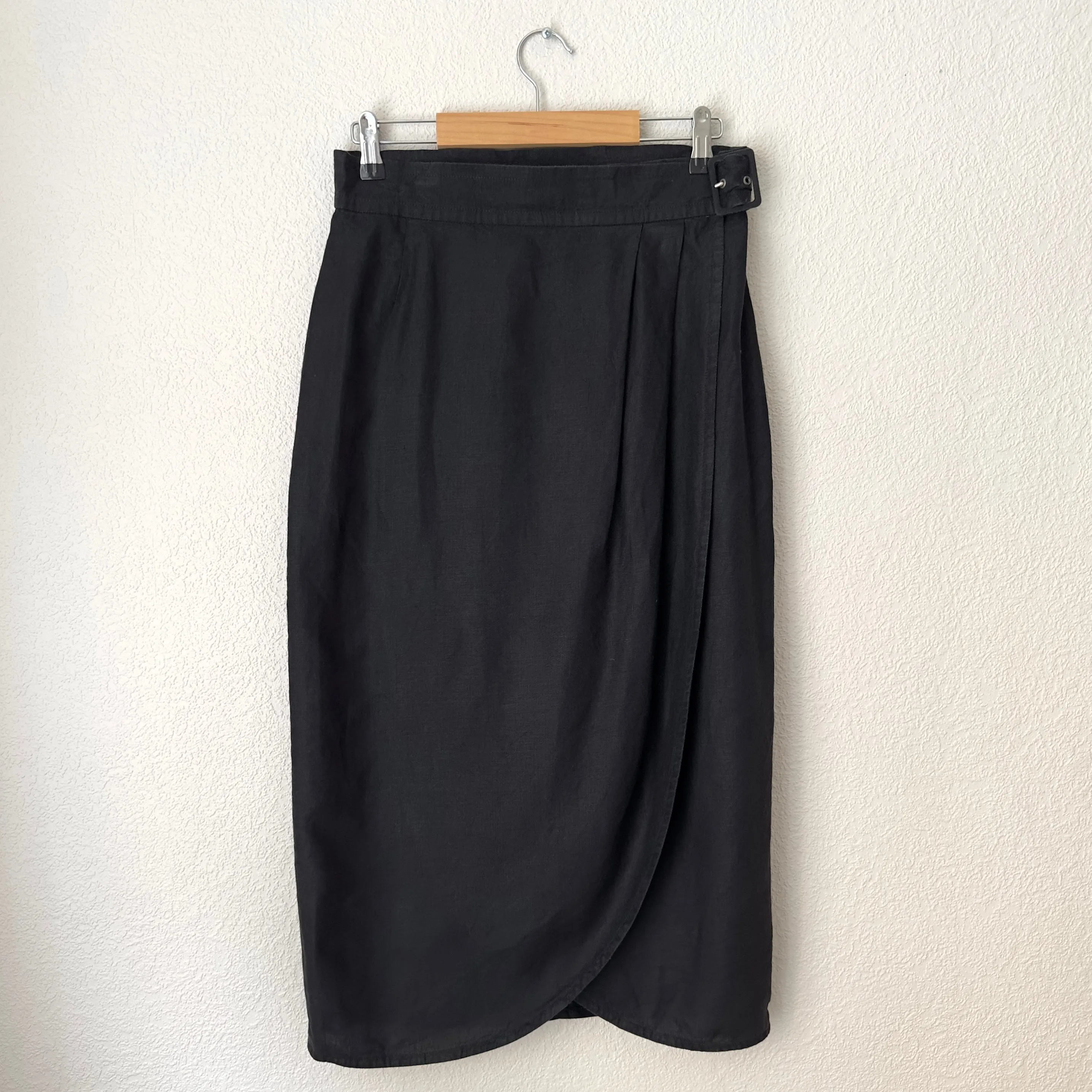Vintage Black Linen Skirt