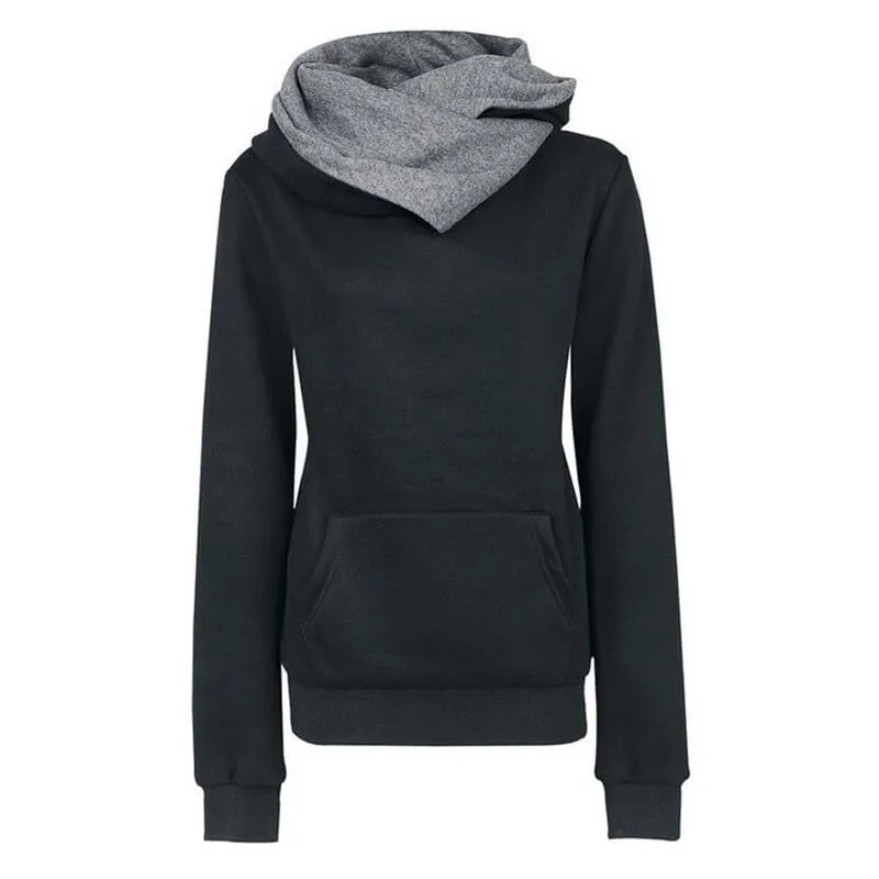 Winter Pullover Scarf Pockets Hoodie