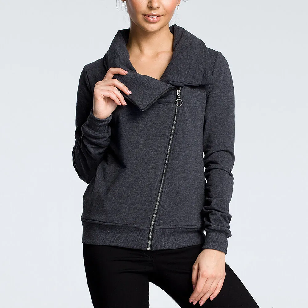 Zipper Up Scarf Hoodie