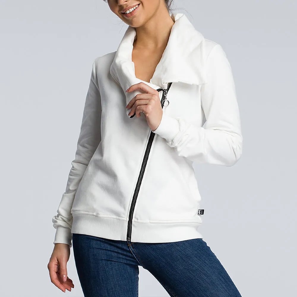 Zipper Up Scarf Hoodie