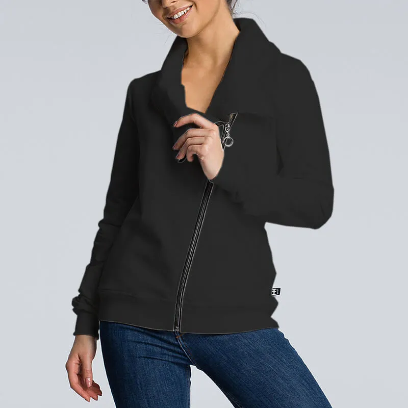 Zipper Up Scarf Hoodie